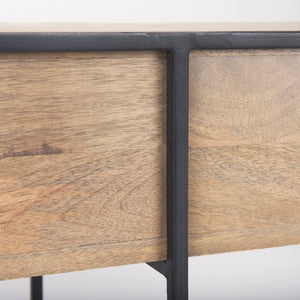 Mercana Morris Modern Industrial 2-Drawer Console Table with Open Shelf for Stylish Storage and Display 69716