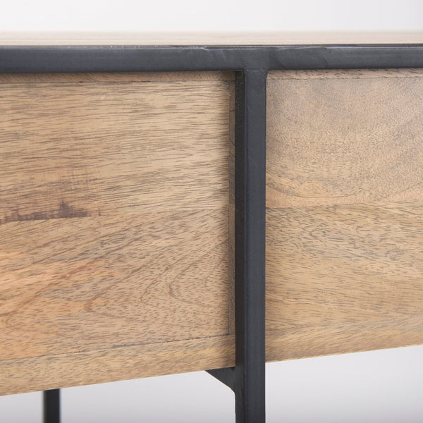 Mercana Morris Modern Industrial 2-Drawer Console Table with Open Shelf for Stylish Storage and Display 69716