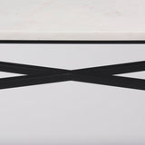 Mercana Lucas 50 X 16 X 30 White Marble Top Black Metal Frame Console Table 68469