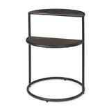 Mercana Arlo 20.5L x 20.5W x 24.4H Brown Wood W/Black Metal End Table 69735