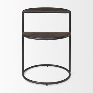Mercana Arlo Stylish Industrial Accent Table with Unique Half-Moon Shelves for Modern Living Spaces 69735