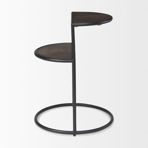 Mercana Arlo Stylish Industrial Accent Table with Unique Half-Moon Shelves for Modern Living Spaces 69735