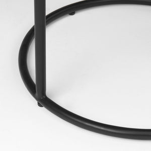 Mercana Arlo Stylish Industrial Accent Table with Unique Half-Moon Shelves for Modern Living Spaces 69735