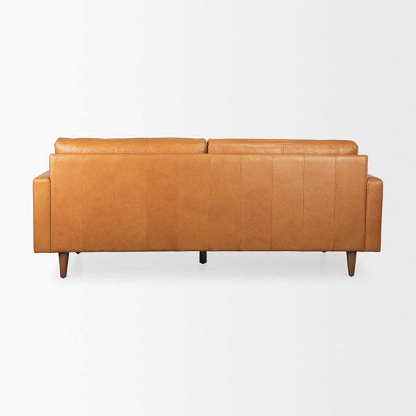 Mercana Olaf Modern Leather Sofa - Premium Comfort with Blind-Tufted Cushions and Tapered Legs for Elegance 69693