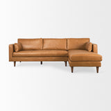 Mercana Elton 111.4L x 68.1W x 34.3H Tan Leather Right Chaise Sectional  69696-AB