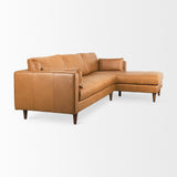 Mercana Elton 111.4L x 68.1W x 34.3H Tan Leather Right Chaise Sectional  69696-AB