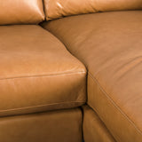 Mercana Elton 111.4L x 68.1W x 34.3H Tan Leather Right Chaise Sectional  69696-AB