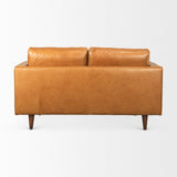 Mercana Elton 65.0L x 37.8W x 34.6H Tan Leather Love Seat Sofa 69698