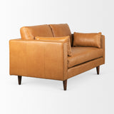 Mercana Elton 65.0L x 37.8W x 34.6H Tan Leather Love Seat Sofa 69698