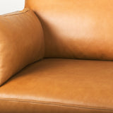 Mercana Elton 65.0L x 37.8W x 34.6H Tan Leather Love Seat Sofa 69698