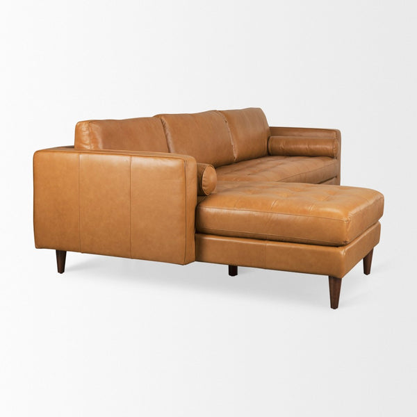 Mercana Svend Mid-Century Modern Sofa in 100% Top-Grain Leather | Timeless Comfort & Unique Character 69692-AB