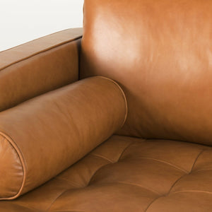 Mercana Svend Mid-Century Modern Sofa in 100% Top-Grain Leather | Timeless Comfort & Unique Character 69692-AB