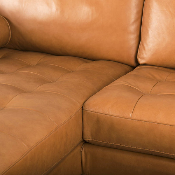 Mercana Svend Mid-Century Modern Sofa in 100% Top-Grain Leather | Timeless Comfort & Unique Character 69692-AB