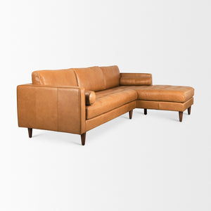 Mercana Svend Luxurious Mid-Century Modern Sofa with Tufted Seats and Bolster Pillows for Stylish Comfort 69691-AB