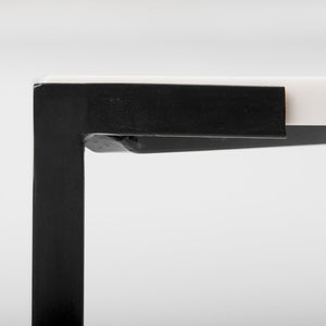 Mercana Lucas Square Coffee Table: Luxurious Marble Top with Sturdy Iron Base for Modern Living Room Style 68239