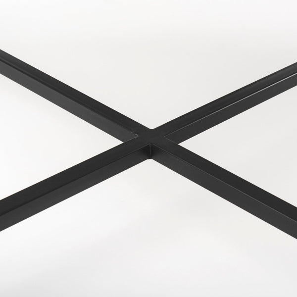 Mercana Lucas Square Coffee Table: Luxurious Marble Top with Sturdy Iron Base for Modern Living Room Style 68239