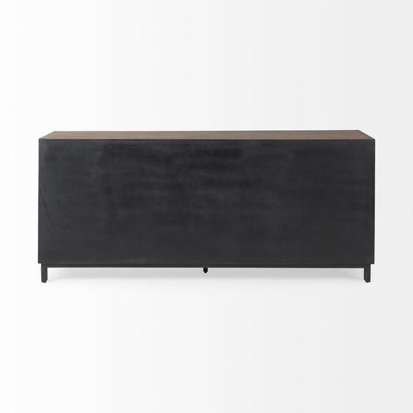 Mercana Hemlock Solid Wood Sideboard with Magnetic Doors and Sturdy Iron Base for Modern Living Spaces 69734