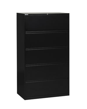 OSP Home Furnishings 36" Wide 5 Drawer Lateral File Cabinet with Locking Security and Ball Bearing Slides LF536-B