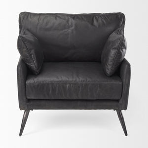 Mercana Cochrane Luxurious Top-Grain Leather Accent Chair for Modern Interiors - Comfortable & Stylish Design 69626