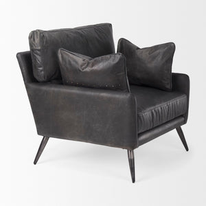 Mercana Cochrane Luxurious Top-Grain Leather Accent Chair for Modern Interiors - Comfortable & Stylish Design 69626