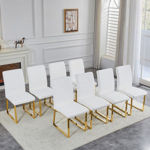 English Elm 6-pack Pu Leather Dining Chairs with Iron Frame and Thick Foam Cushion for Home or Office W2920S00101