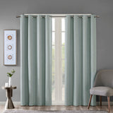 SunSmart Maya Casual Printed Heathered Blackout Grommet Top Curtain Panel SS40-0037 Dusty Seafoam