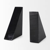 Mercana Alec 5L x 2W Set of 2 Black Marble Pyramid Bookends 68824