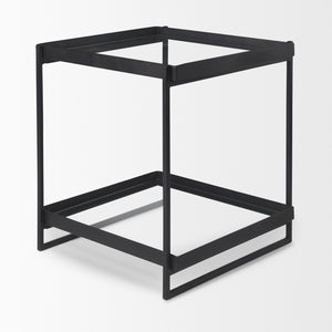 Mercana Trey Modern Accent Table – Industrial Design with Tempered Shelves for Stylish Living Spaces 69787