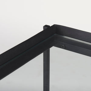 Mercana Trey Modern Accent Table – Industrial Design with Tempered Shelves for Stylish Living Spaces 69787