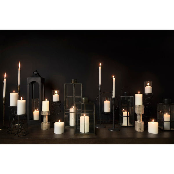 Mercana Omega Candle Holder - Modern Stacked Ring Design in Matte Finish for Elegant Tabletop Décor Black Metal | 17H 67879