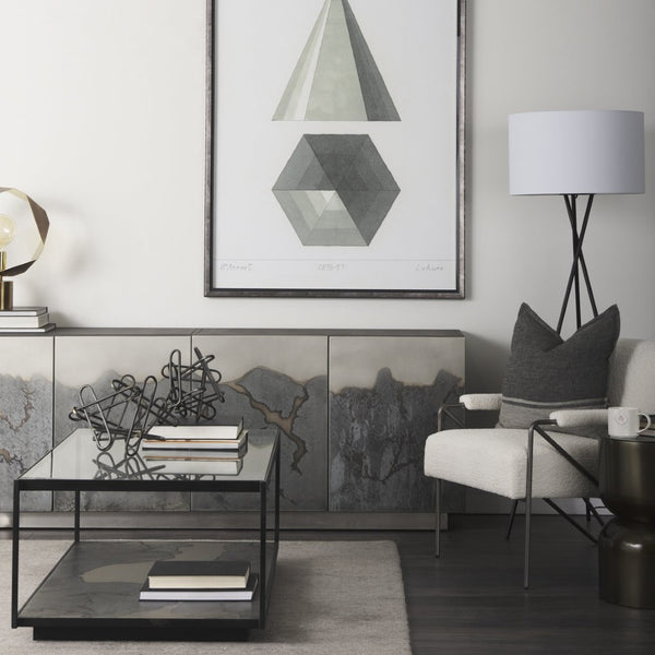 Mercana Roxdale Industrial Iron Sideboard with Unique Handcrafted Finish for Modern Living Spaces, 82” Long 69260