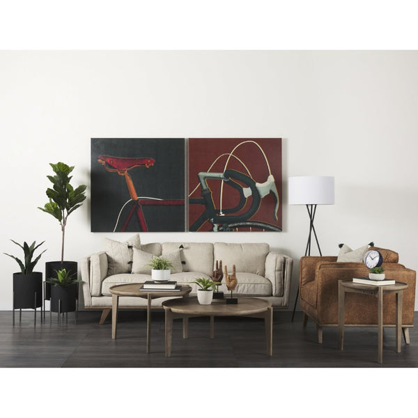 Mercana Brooks Cognac Faux Leather Armchair - Modern Comfort with Solid Wood Legs for Stylish Living Spaces 69616