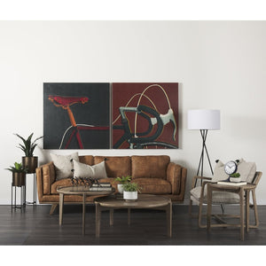 Mercana Brooks Cozy Cognac Three-Seater Sofa with Elegant Wood Legs for Modern Living Spaces and Comfort 69619