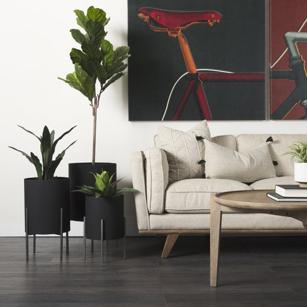 Mercana Brooks Three-Seater Sofa: Elegant Cream Upholstery with Sturdy Wood Legs for Cozy Living Spaces Cream Fabric | Brown Wood 69620