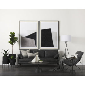 Mercana Cochrane Timeless Three-Seater Sofa – Luxurious Top-Grain Leather, Industrial Design, Fully Assembled Black Leather | Gray Metal 69448