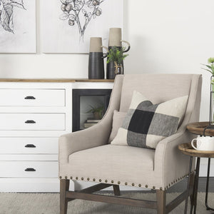 Mercana Garand Elegant Two-Toned Ceramic Jug - Modern Farmhouse Decor for Stylish Interiors and Vases Black/Natural Ceramic | 16H 31063