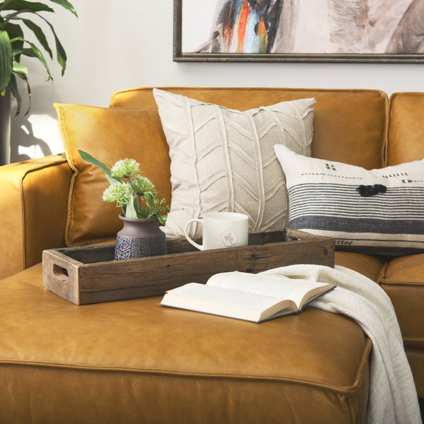 Mercana Vernon Rustic Reclaimed Wood Serving Tray - Versatile Décor for Urban Loft & Modern Farmhouse Style Brown Reclaimed Wood 68860