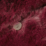 Croscill Sable Glam/Luxury Solid Faux Fur Square Decor Pillow CC30-0033 Burgundy