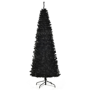 English Elm Homcom 7Ft Slim Pencil Christmas Tree - Unlit Douglas Fir With 818 Tips For Modern Holiday Décor W2225P229377