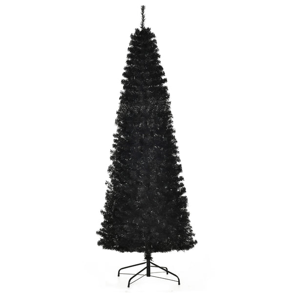 English Elm Homcom 7Ft Slim Pencil Christmas Tree - Unlit Douglas Fir With 818 Tips For Modern Holiday Décor W2225P229377