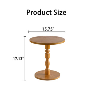English Elm Round Oak Spindle Leg Accent Table Mid-century Minimalist Style for Living Room W3081P447609