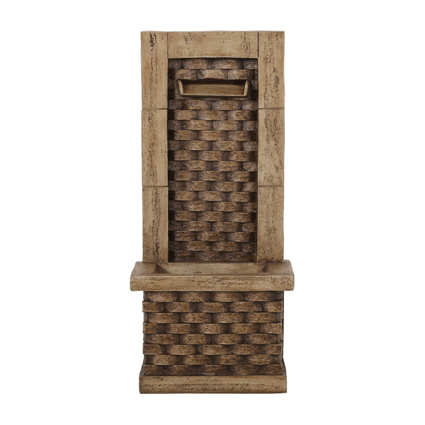 English Elm Christopher Knight Home® - 35.25" Hand Crafted Weather-Resistant Floor Fountain with Underwater Lights, Wall Tower Accent, Brown 71774.00LBRN