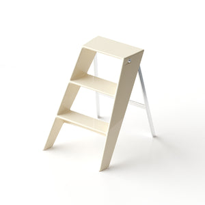 English Elm Home Foldable Ladder Frame multi-use ABS+Steel stool side table bookshelf anti-slip compact stand White W3318P308256
