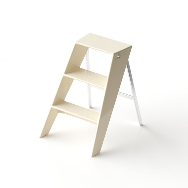 English Elm Home Foldable Ladder Frame multi-use ABS+Steel stool side table bookshelf anti-slip compact stand White W3318P308256