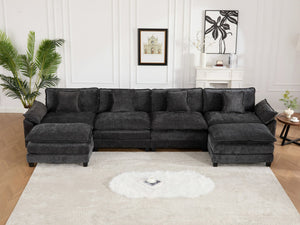 English Elm Wider Ergonomic Loveseat with Breathable Chenille Upholstery, Modular Design, Plush Double-Layer Cushioning W1143S00043 W1143S00043