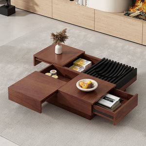 English Elm Christopher Knight Home® - ITALIAN Acacia Wood Retro Coffee Table with Storage Compartments, Brown & Black Midcentury Charm N770P270584B