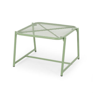 English Elm Kincaid Outdoor Iron Mesh Conversation Set Rust Resistant Patio Chairs with Side Table Matte Green N775P392159G