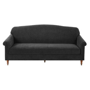 English Elm Modern Chenille Loveseat with Rolled Arms Pocket Spring Cushions and Rubberwood Legs Grey N763P362173E
