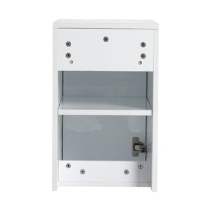 English Elm 60" Modern Wall-Mounted Bathroom Vanity with Resin Sink, Soft-Close Doors, Side Cabinet, Glossy White W999S00423