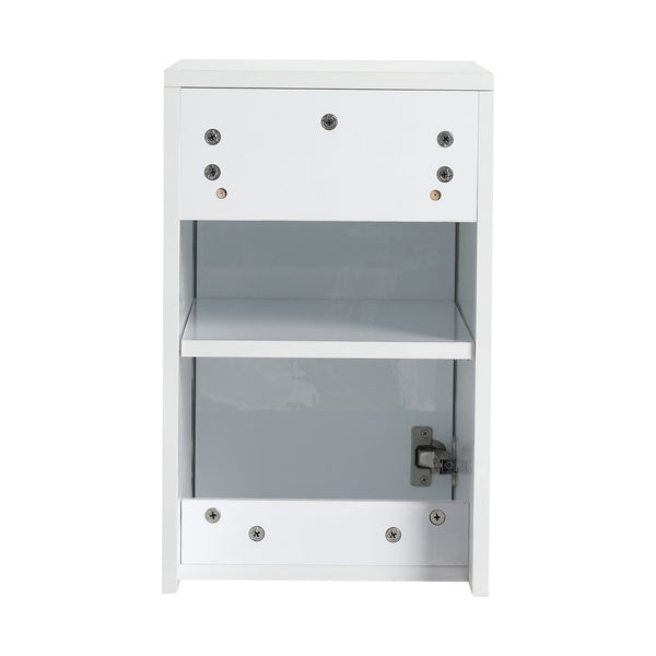 English Elm 60" Modern Wall-Mounted Bathroom Vanity with Resin Sink, Soft-Close Doors, Side Cabinet, Glossy White W999S00423